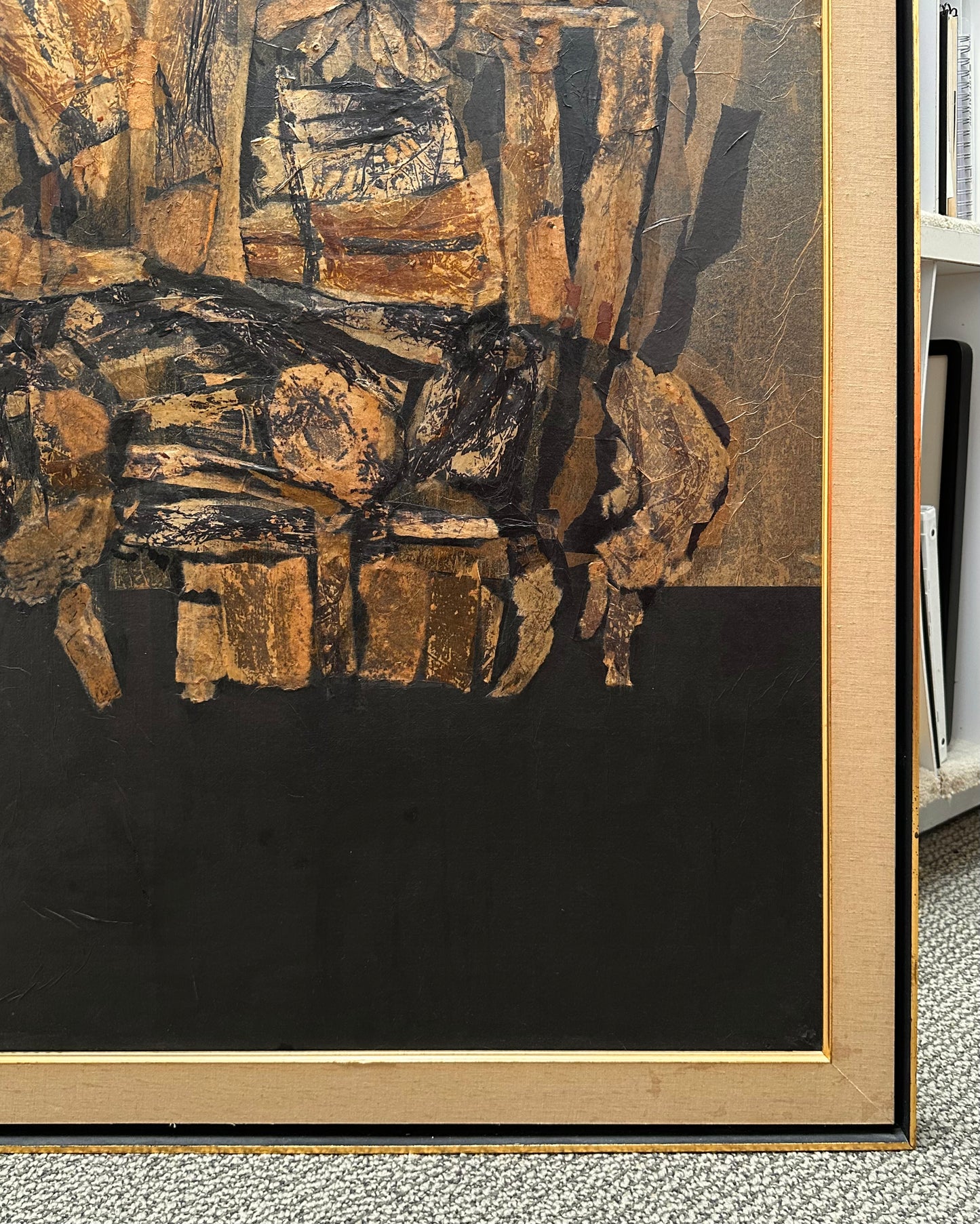 Maurice Abramson (1908-1993) Large Abstract Mixed Media Composition in Original Frame, 1960s