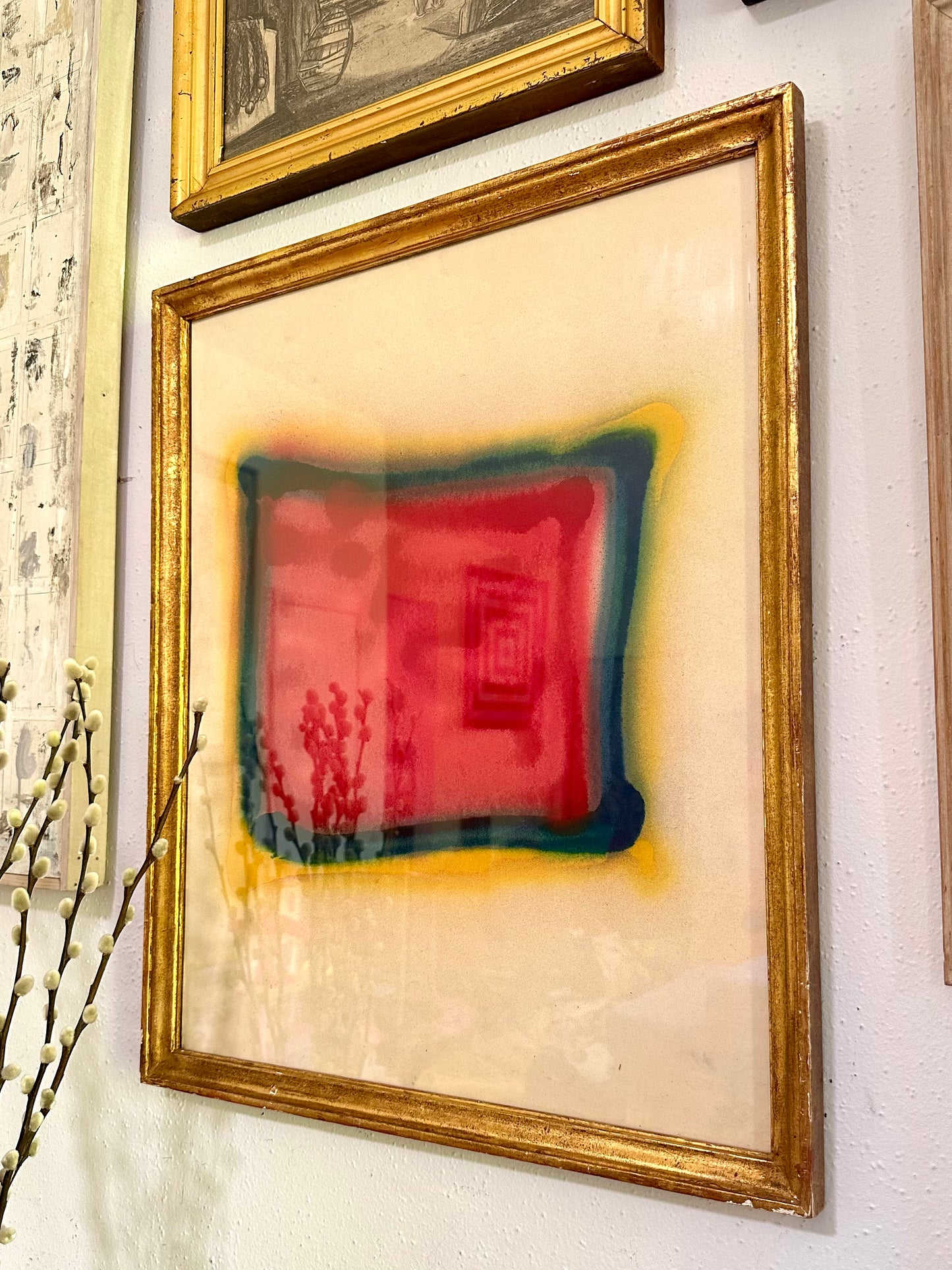 Aerosol Paint on Paper Abstract Composition by L. Kimbrell 1968