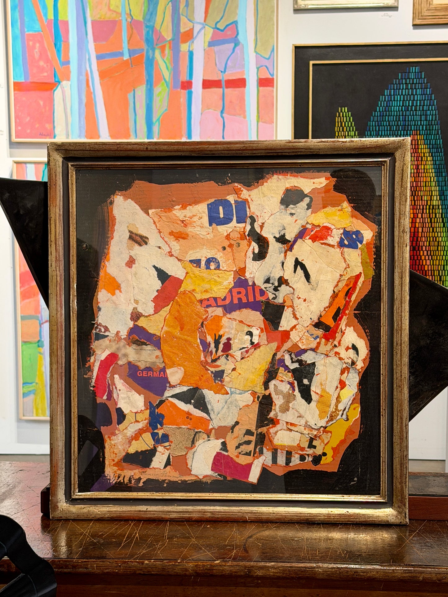 Eunice Jensen Parsons (1916-2024) Modernist Mixed Media Collage 1976