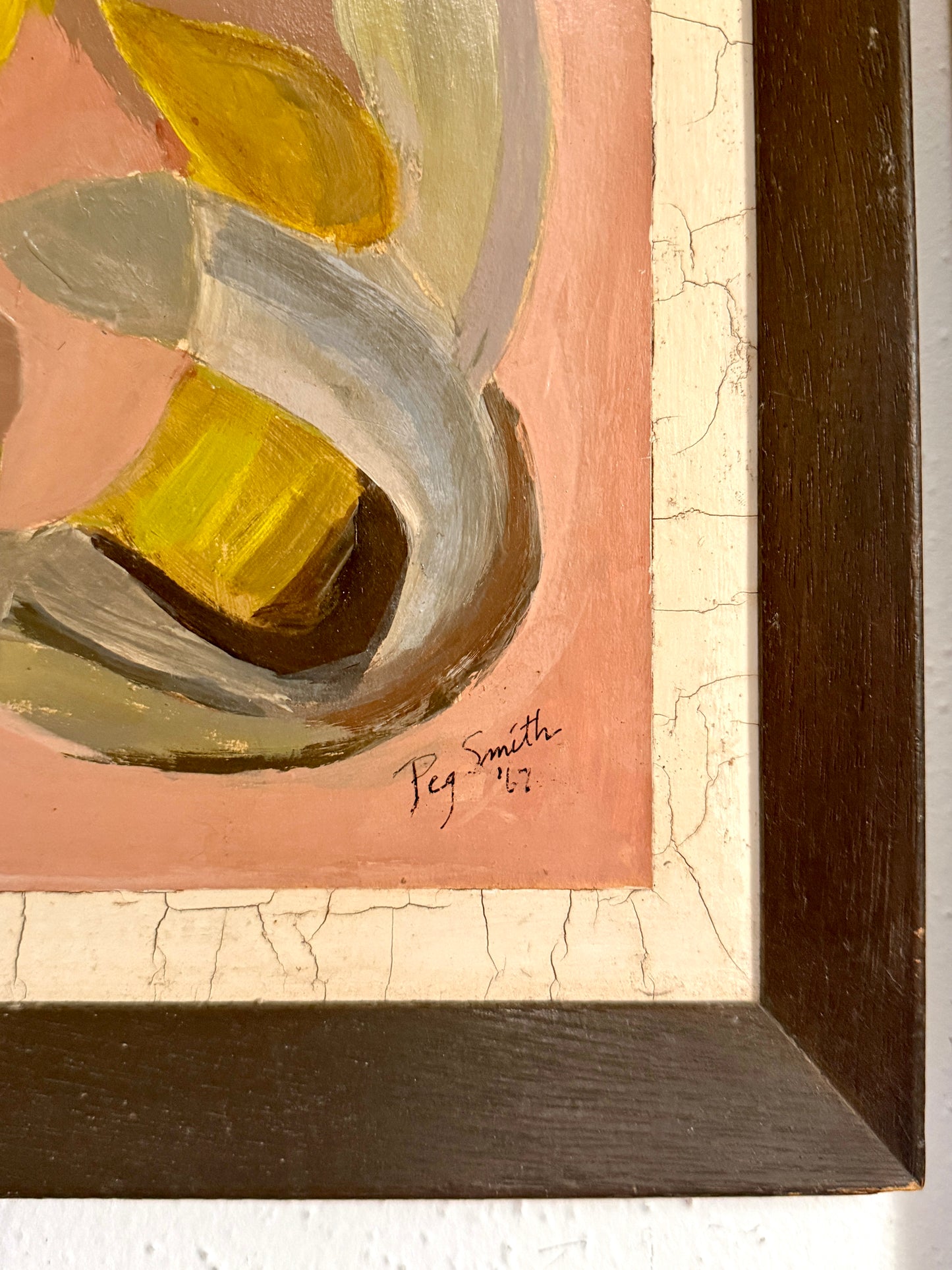 1967 Abstracted still life Oil on Panel By Oregon Artist Peg Smith