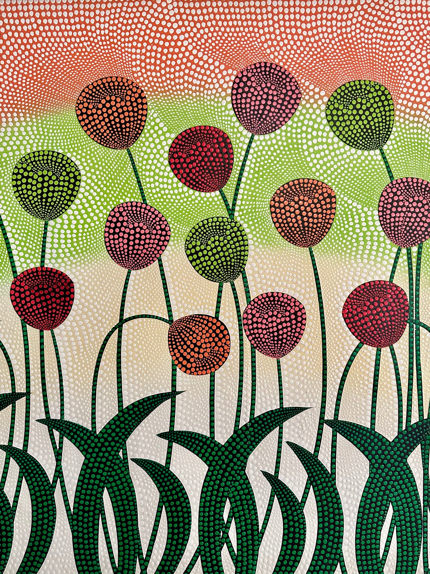 Large Scale Original Vintage Painting on Canvas after Yayoi Kasuma