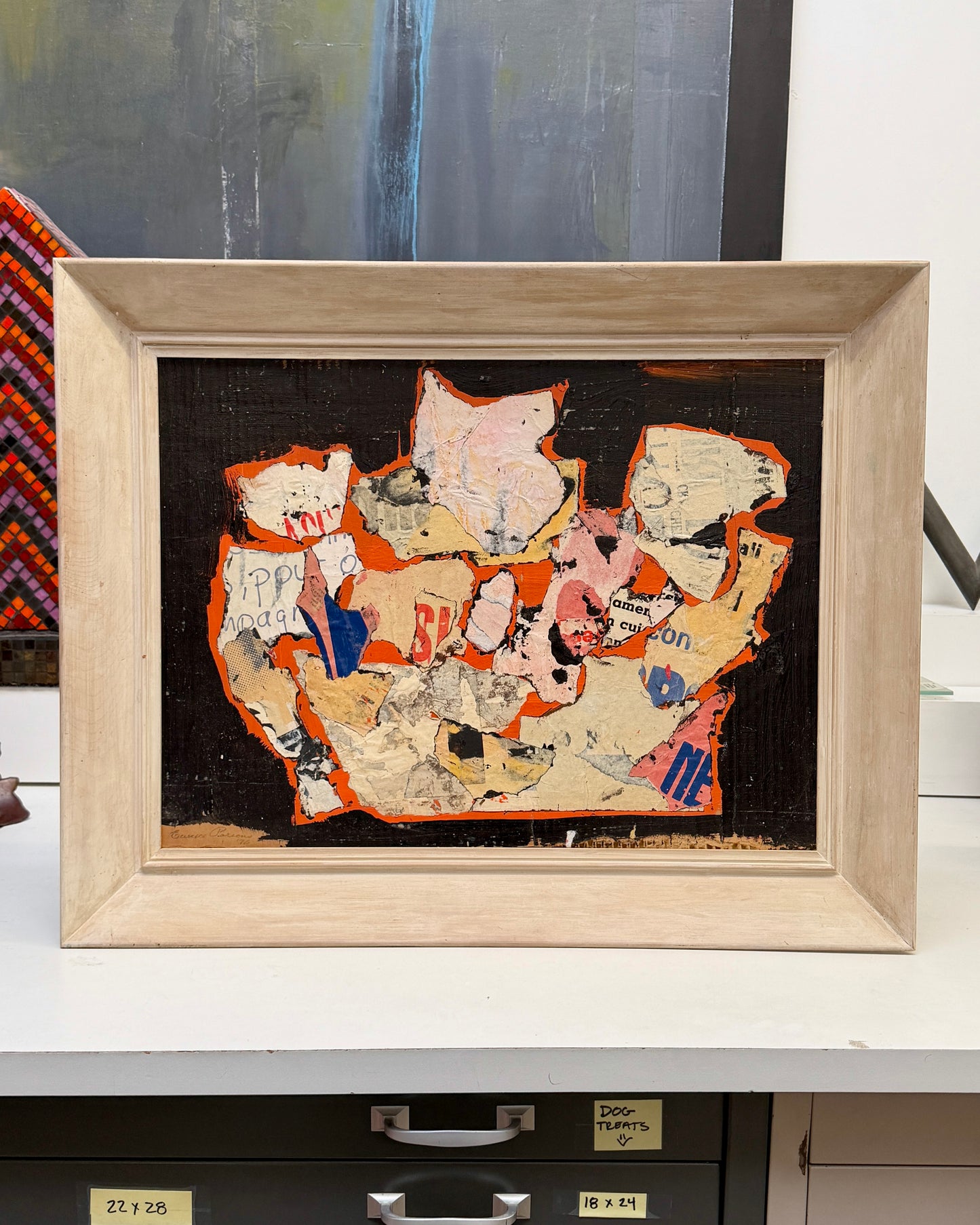 Eunice Jensen Parsons (1916-2024) Modernist Mixed Media Collage 1976