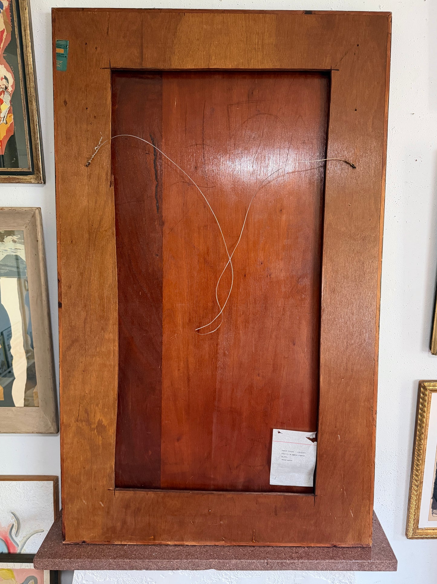 Large Scale 1960s Carved Plywood and Oil Paint Abstract Panel by Artist Donald Creager (1928-2021)