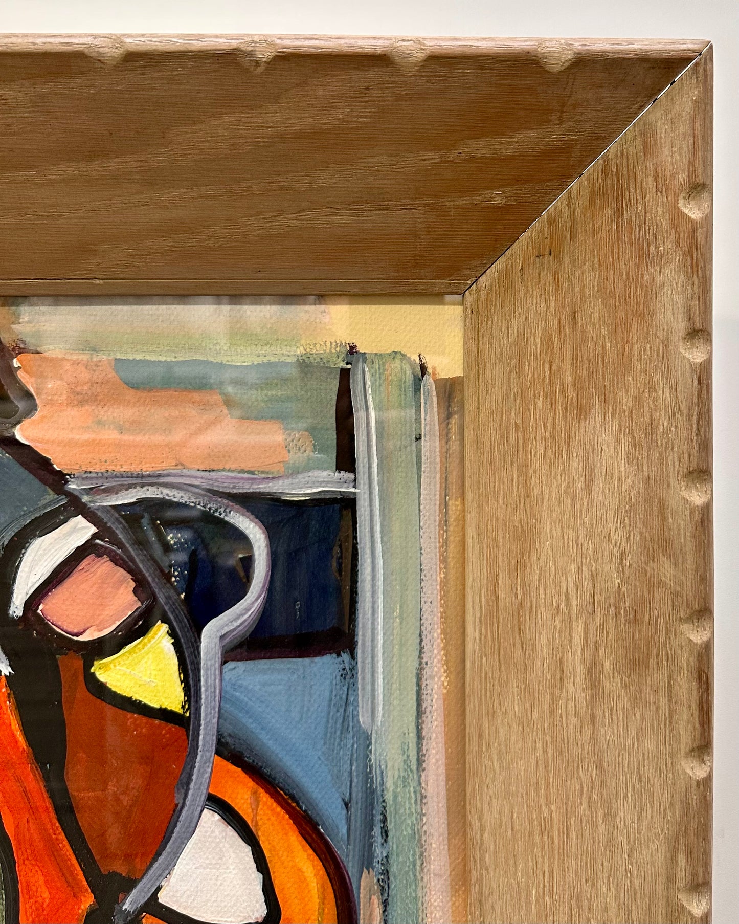 1960s Abstract Painting on Paper in Vintage Deep Cove Frame