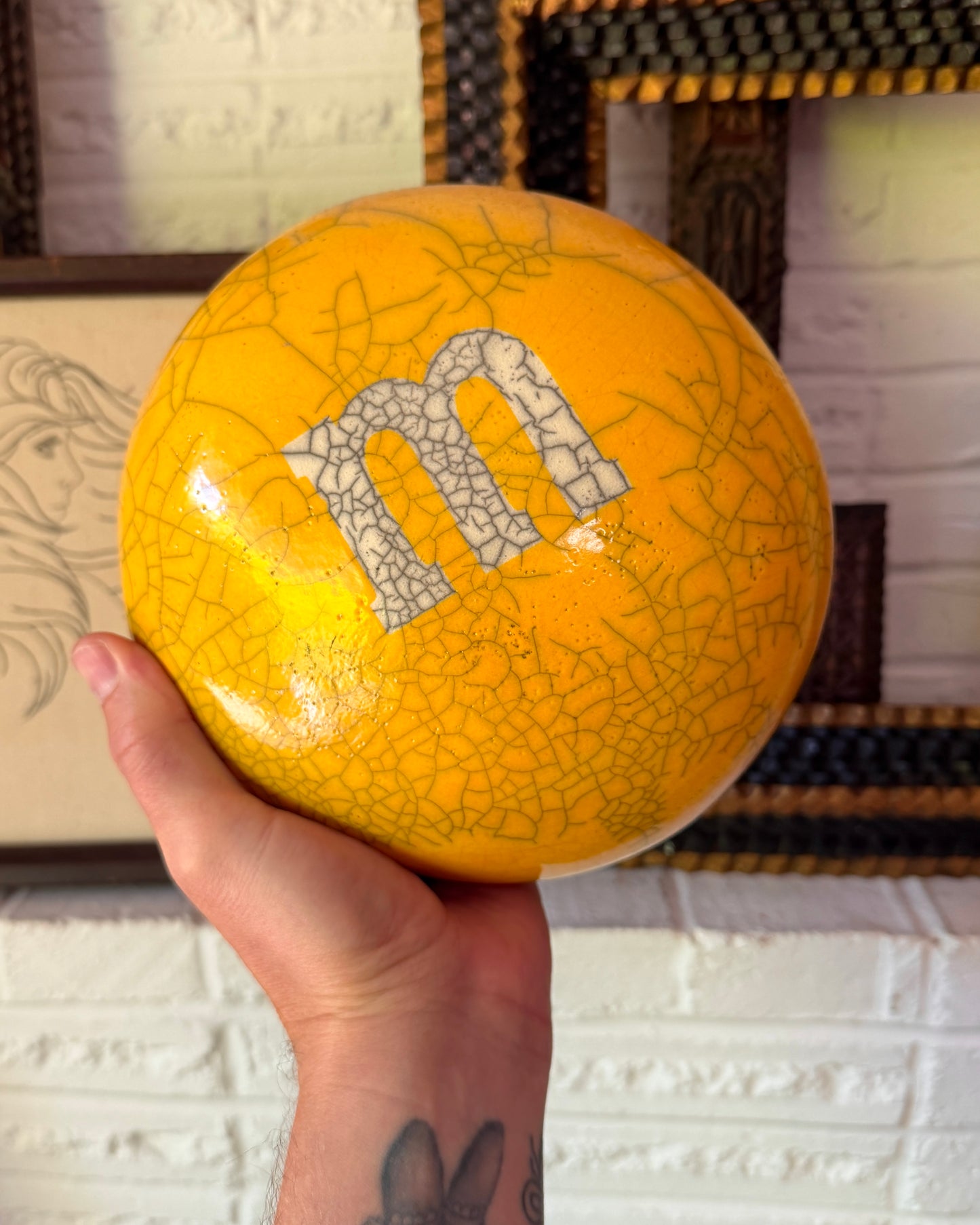 American Contemporary Ceramicist Karen Shapiro Giant Yellow M&M