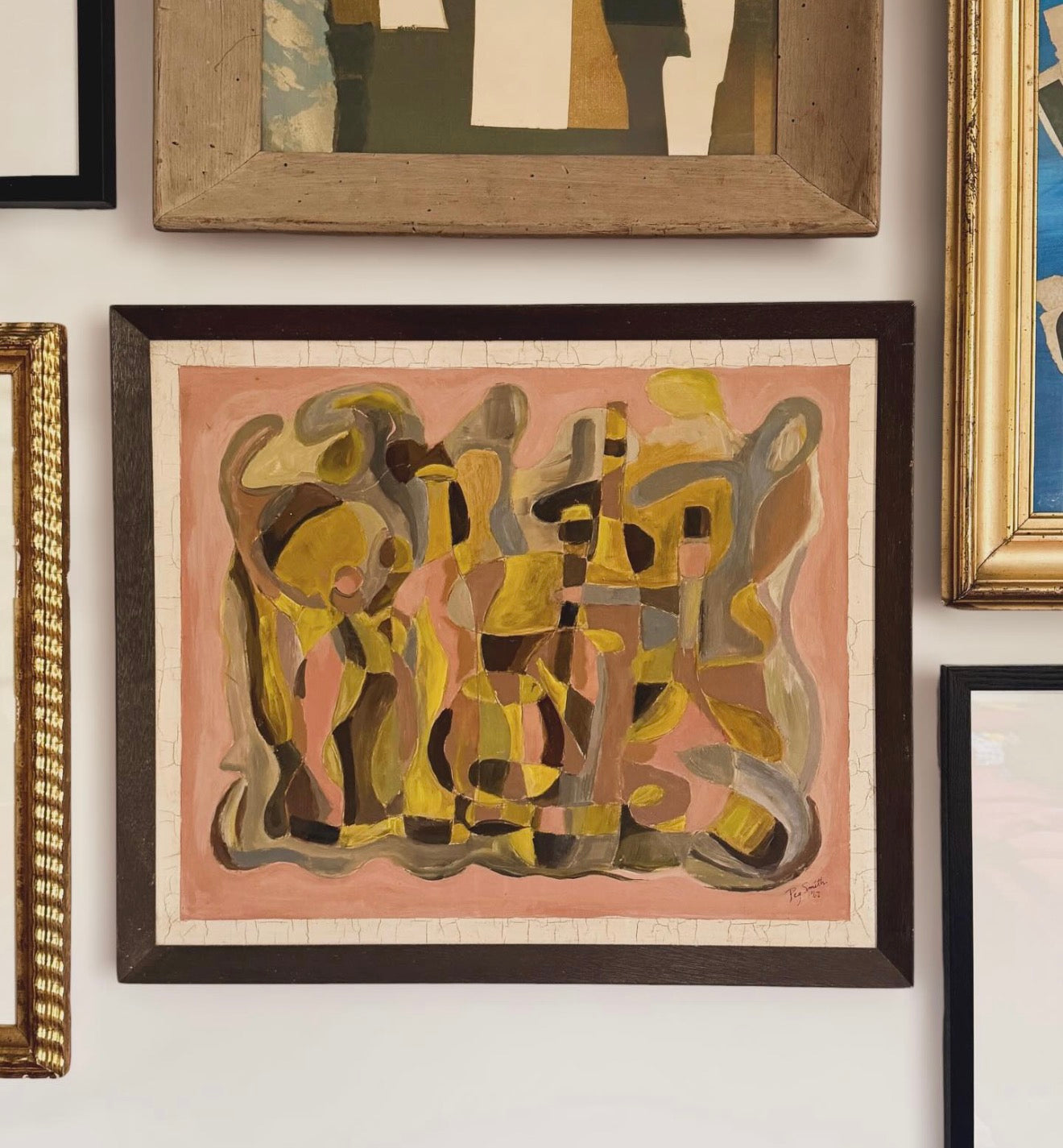 1967 Abstracted still life Oil on Panel By Oregon Artist Peg Smith