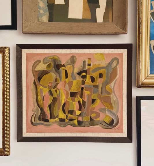 1967 Abstracted still life Oil on Panel By Oregon Artist Peg Smith