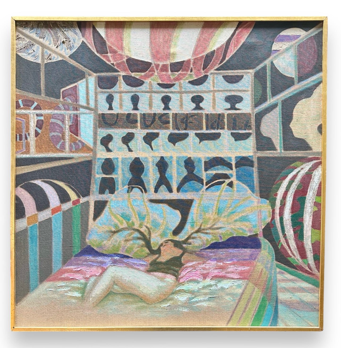 1970 oil on canvas painting by Jack Mclarty (1919-2011) “The Dream Room