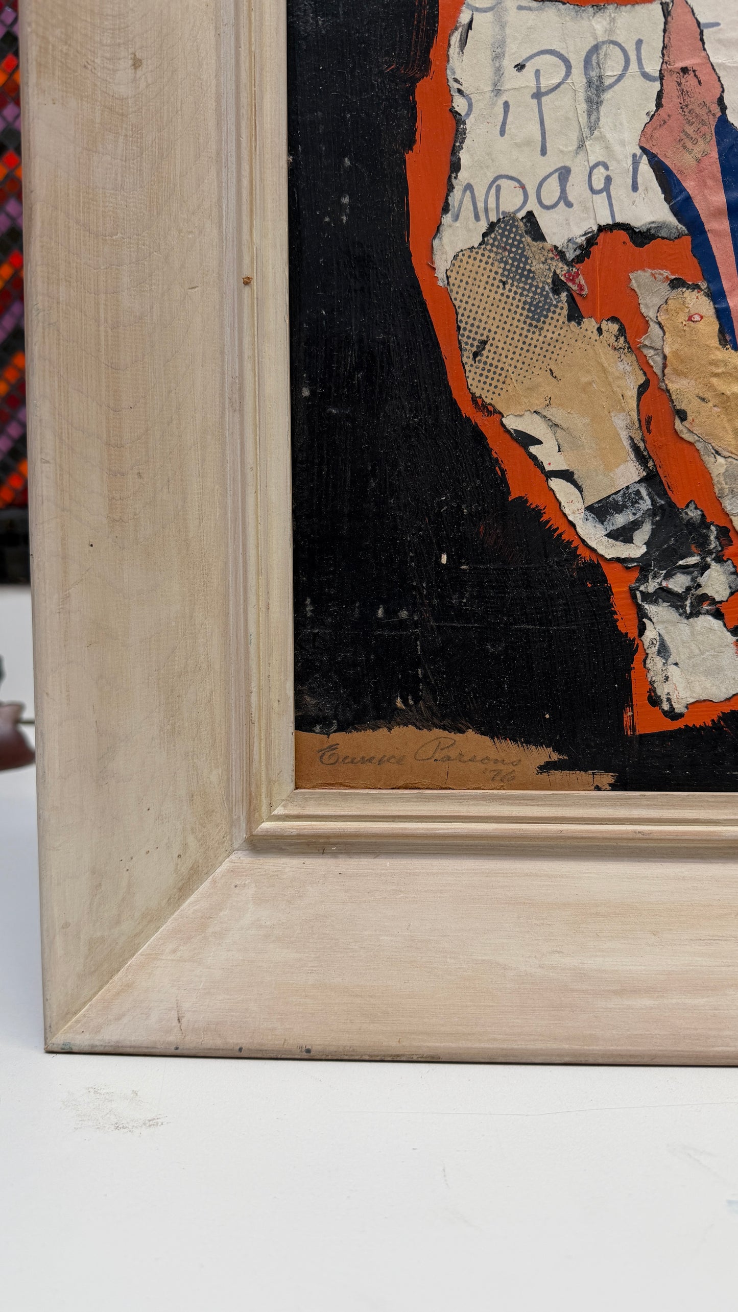 Eunice Jensen Parsons (1916-2024) Modernist Mixed Media Collage 1976