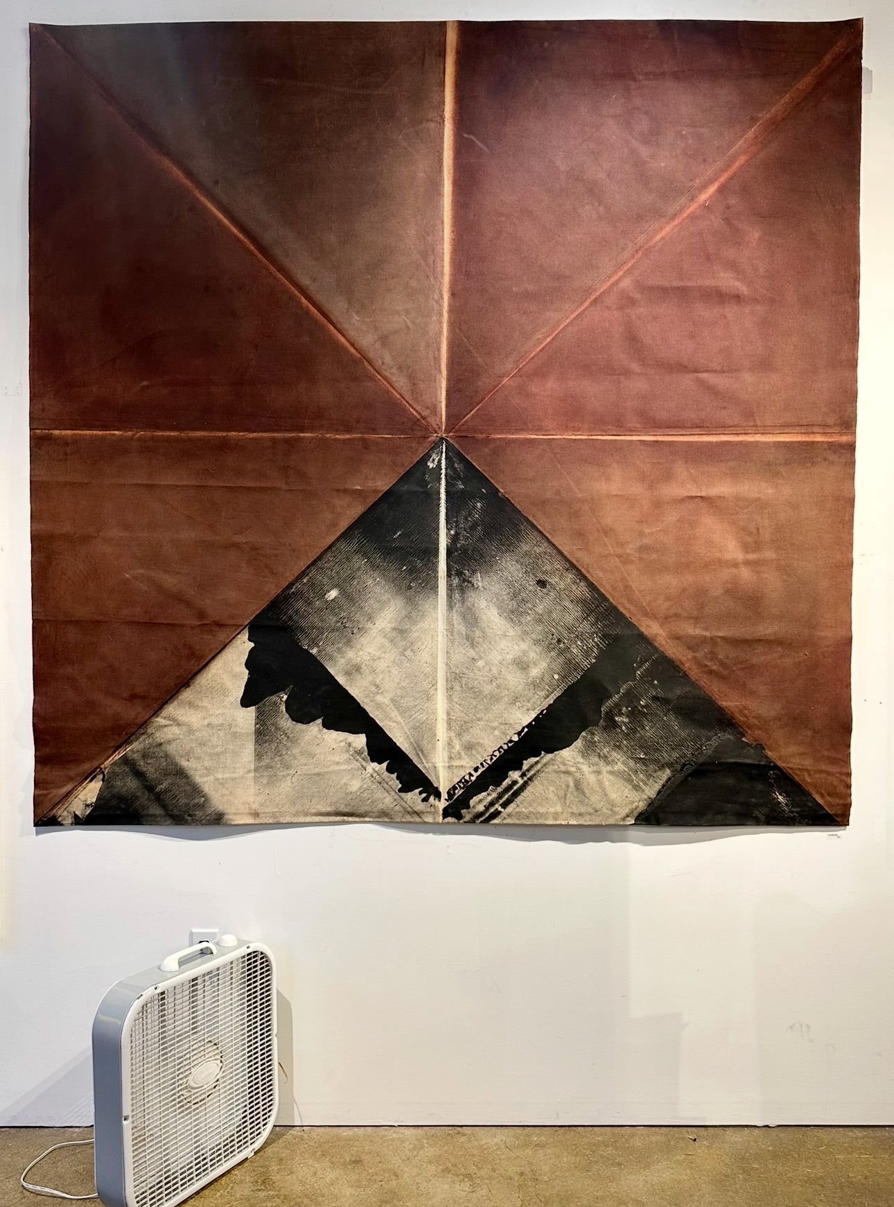 1977 Large Scale Stain Painting on Canvas, Signed