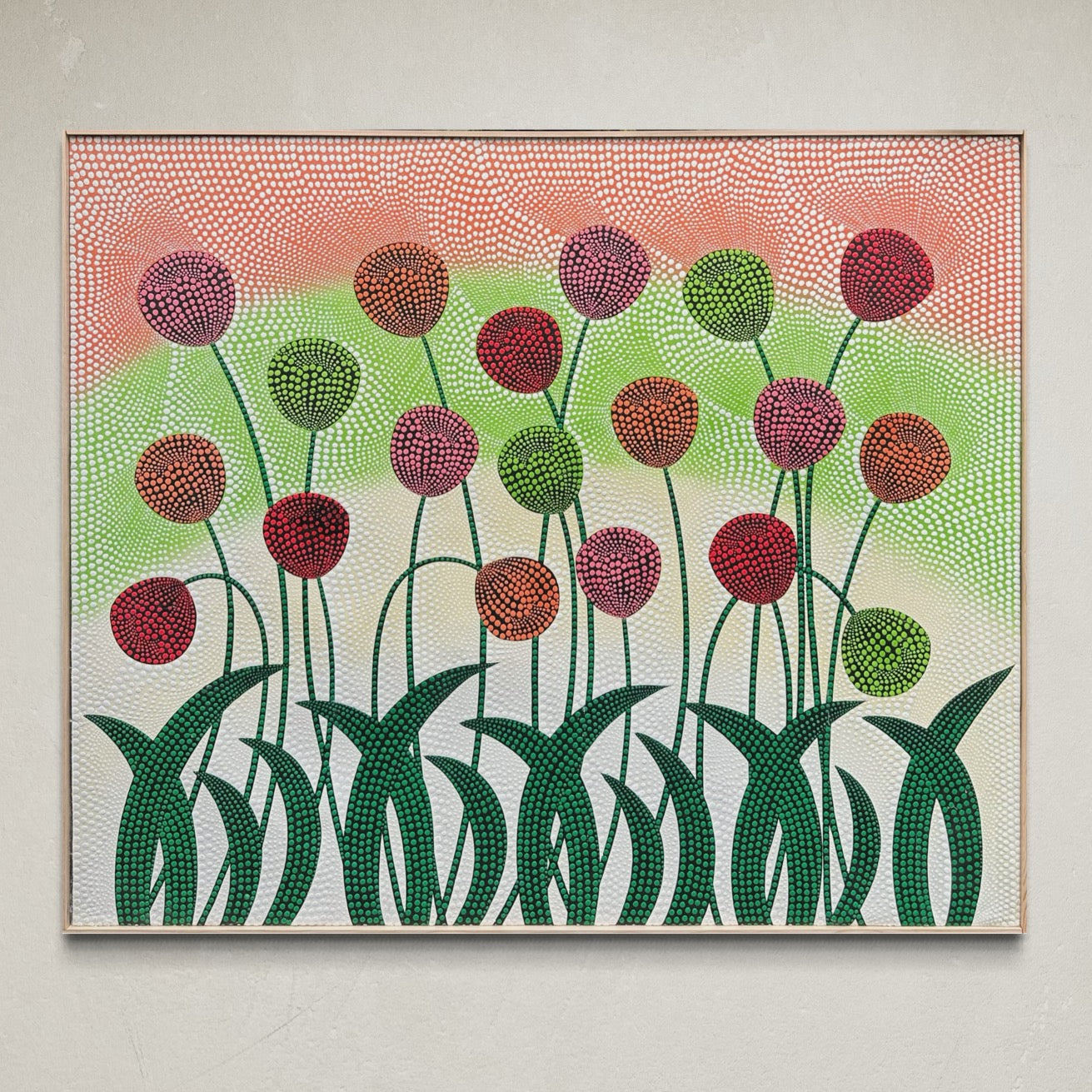 Large Scale Original Vintage Painting on Canvas after Yayoi Kasuma