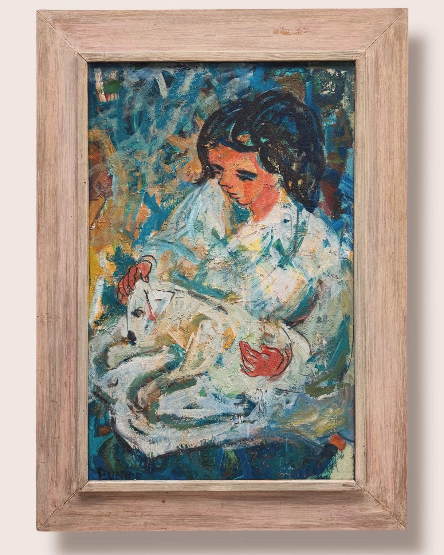 Eunice Parsons (1916-2024) Oil on Canvas 1950s Large Scale Framed Painting