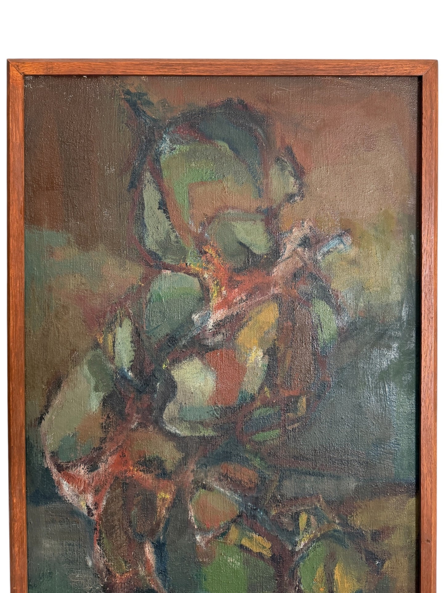 Mid 20th Century Abstract Oil on Canvas, Custom Framing