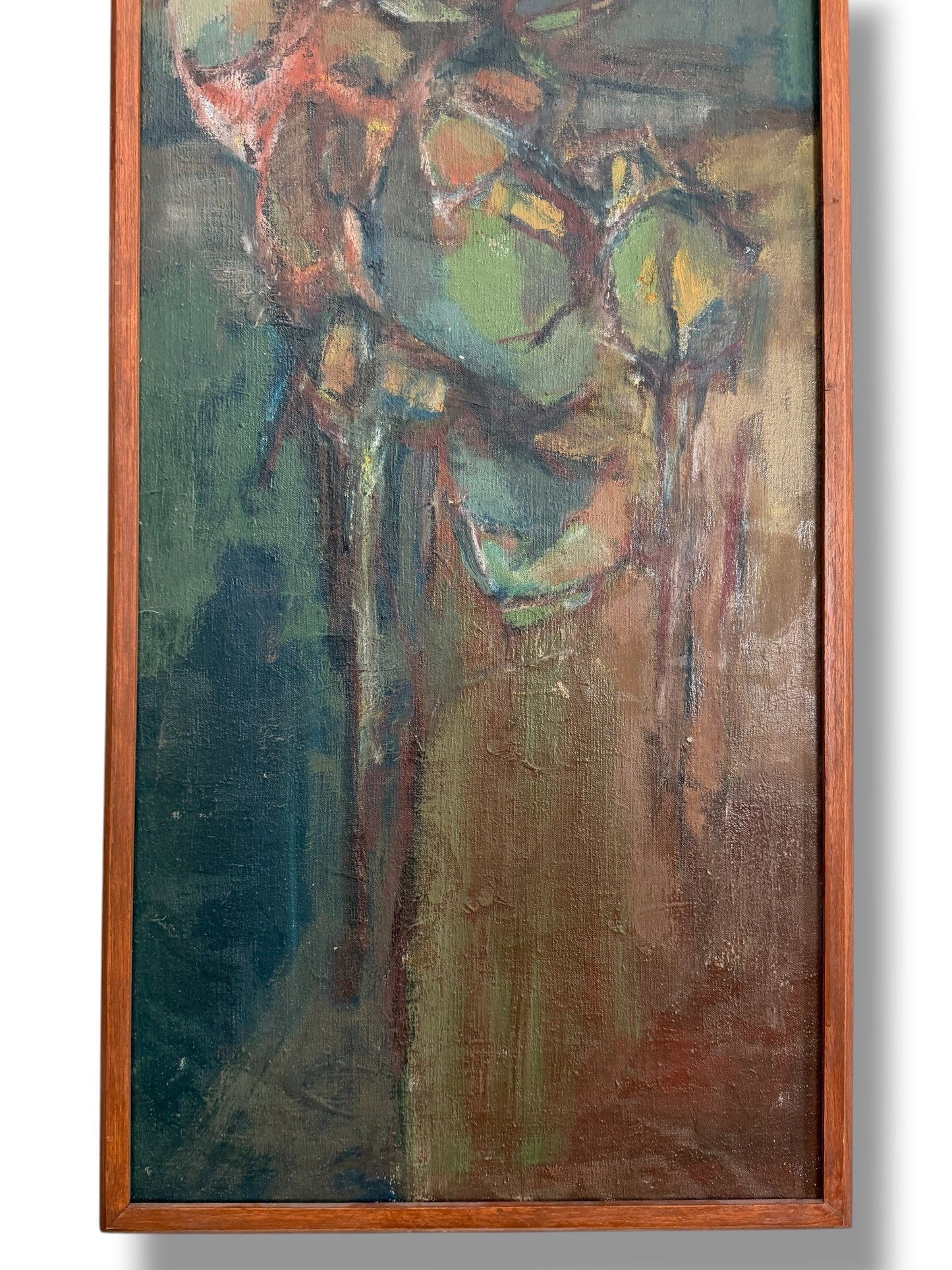 Mid 20th Century Abstract Oil on Canvas, Custom Framing