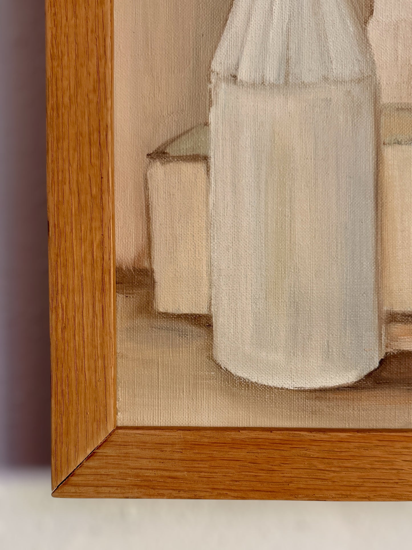 20th Century Oil on Canvas Still Life, style of Giorgio Morandi, framed