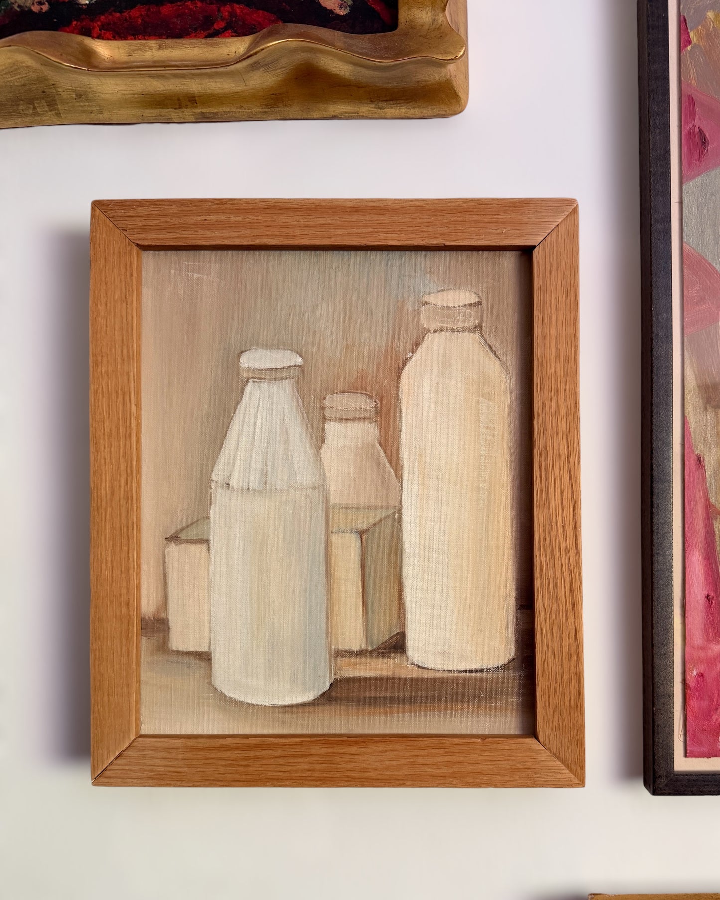 20th Century Oil on Canvas Still Life, style of Giorgio Morandi, framed