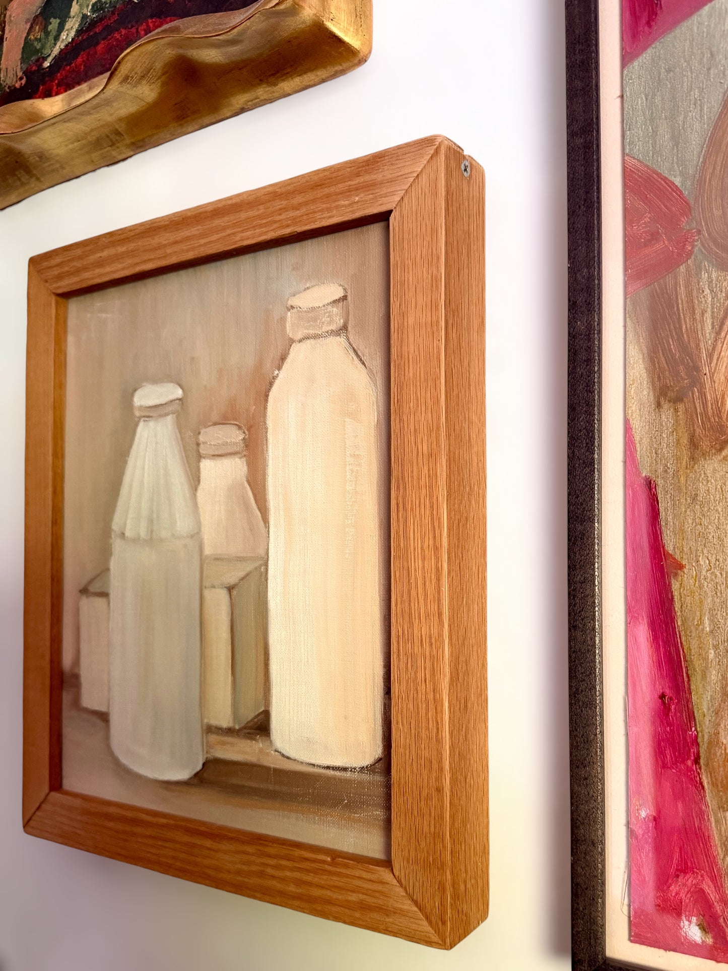 20th Century Oil on Canvas Still Life, style of Giorgio Morandi, framed