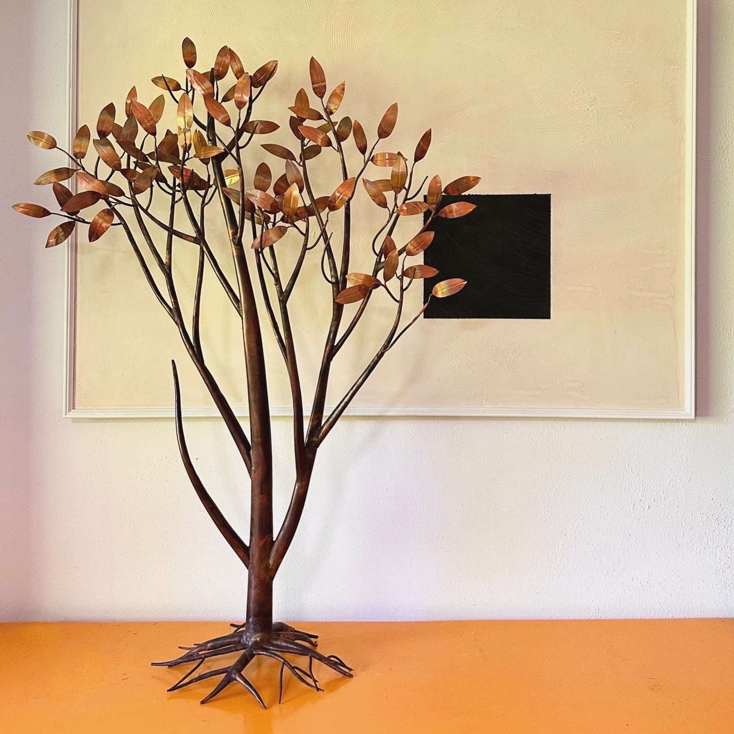 Mid 20th Century Mixed Metal Life Size Tree Sculpture