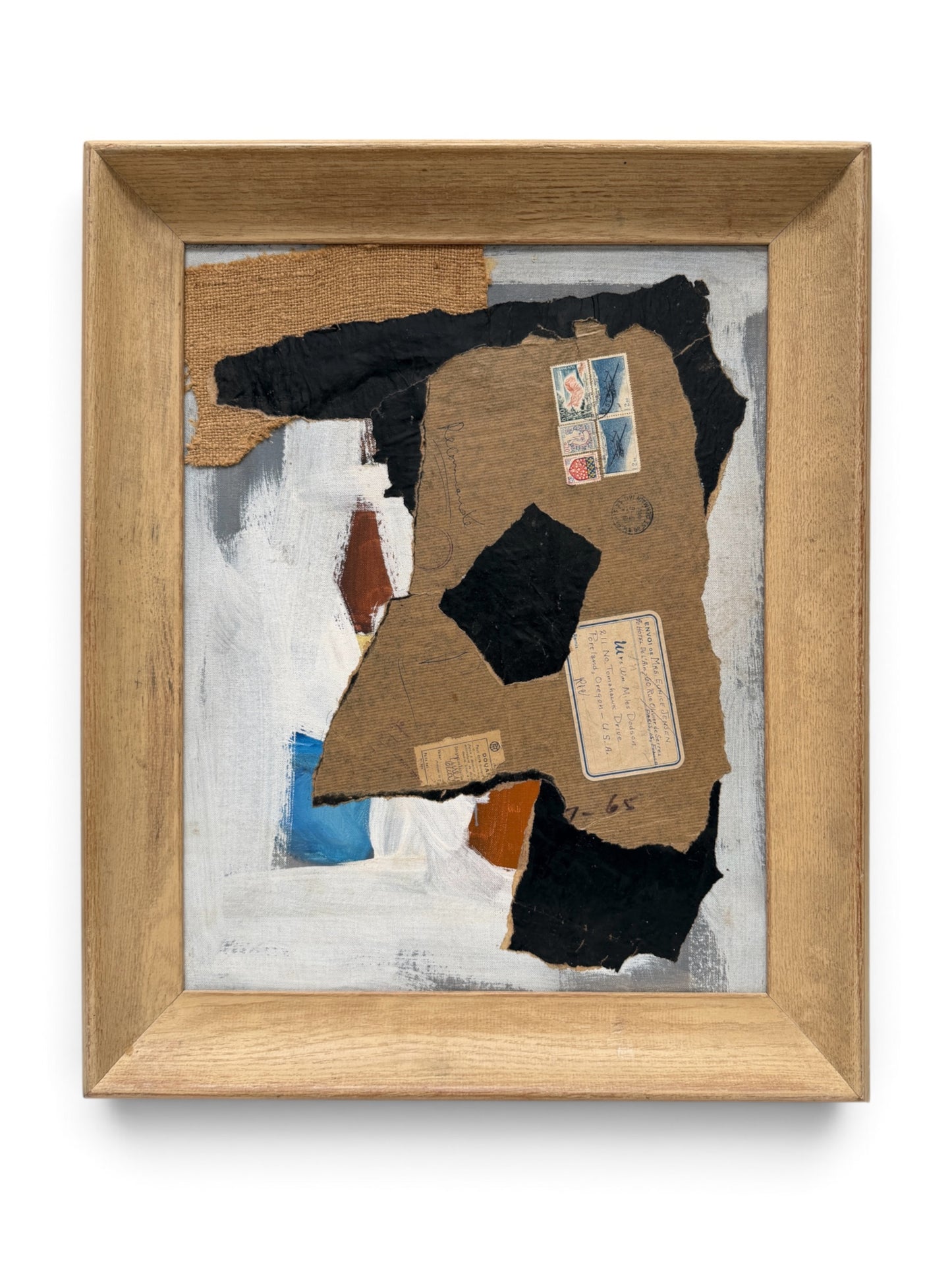 Eunice Jensen Parsons (1916-2024) Modernist Mixed Media Collage 1965