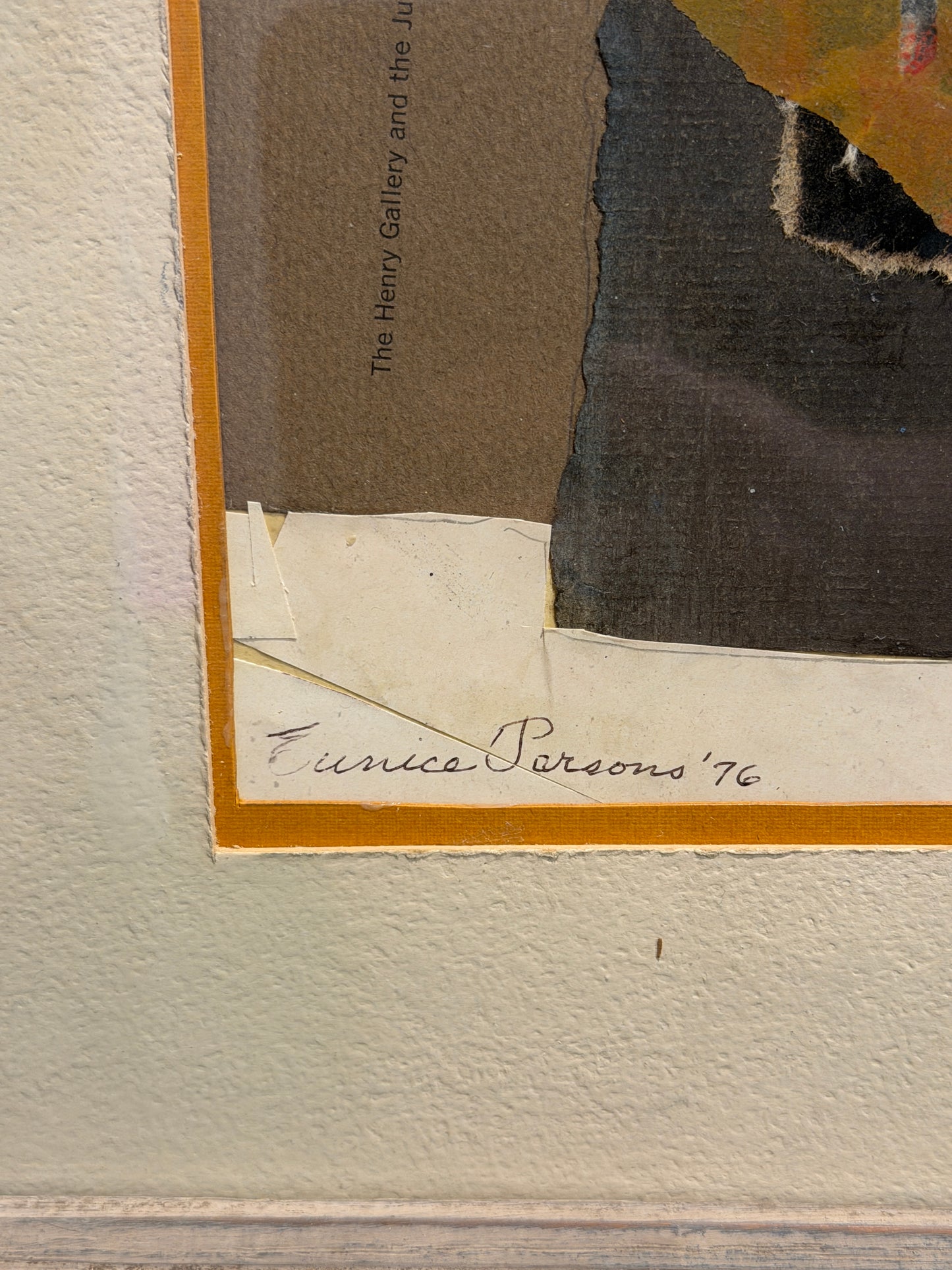 Eunice Jensen Parsons (1916-2024) Modernist Mixed Media Collage 1976