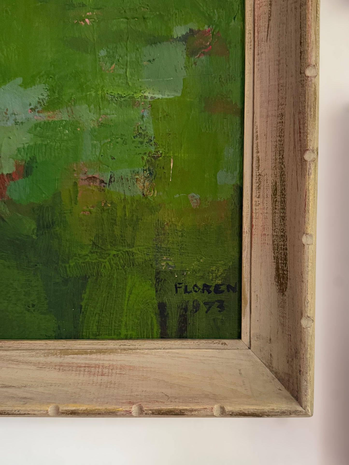 1973 Oil on Panel Landscape in Mid Century Frame by Oregon Artist J. Floren (1929-2017)