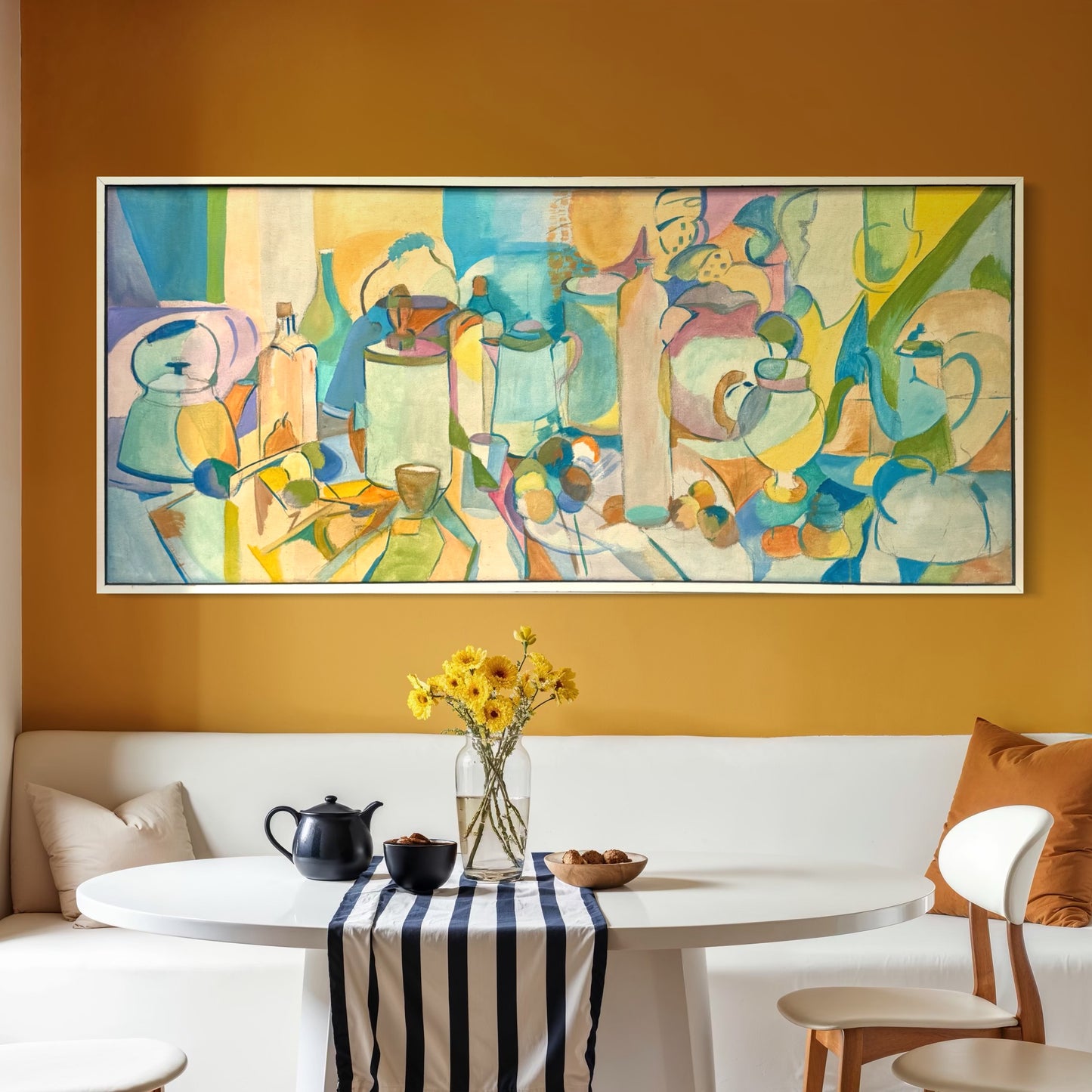 Large Scale 1960s Oil on Canvas abstract still life painting, signed Paxton