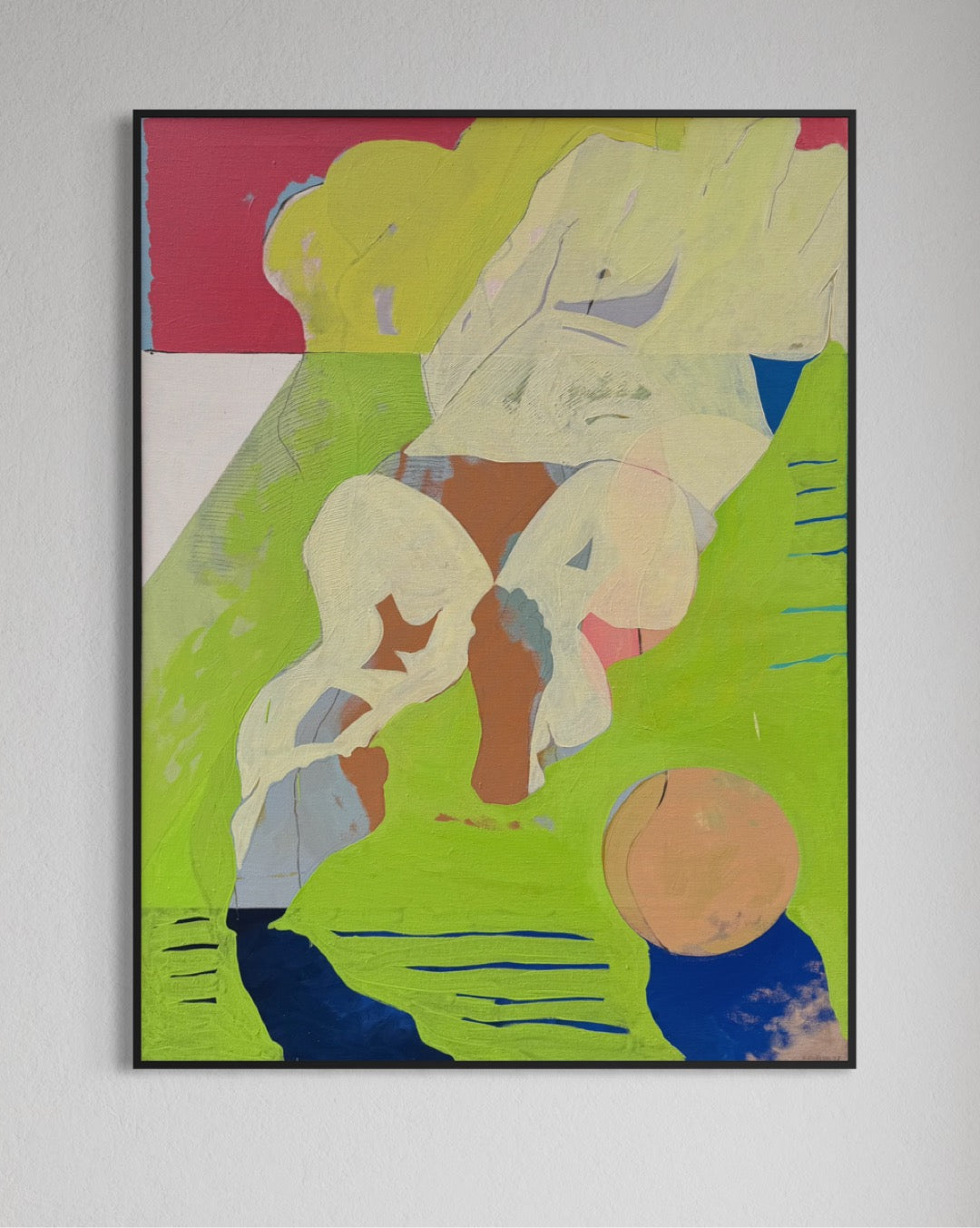 Large Scale Betty Dodson (1941-2014) Oil on Canvas “Looks Like Basketball Players To Me” 1977