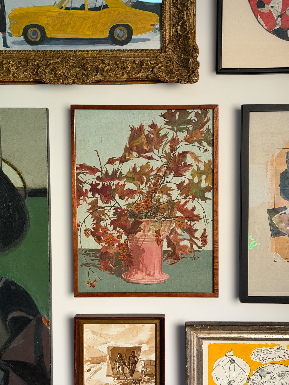 1951 Still Life With Dead Plant Oil on Canvas, Signed
