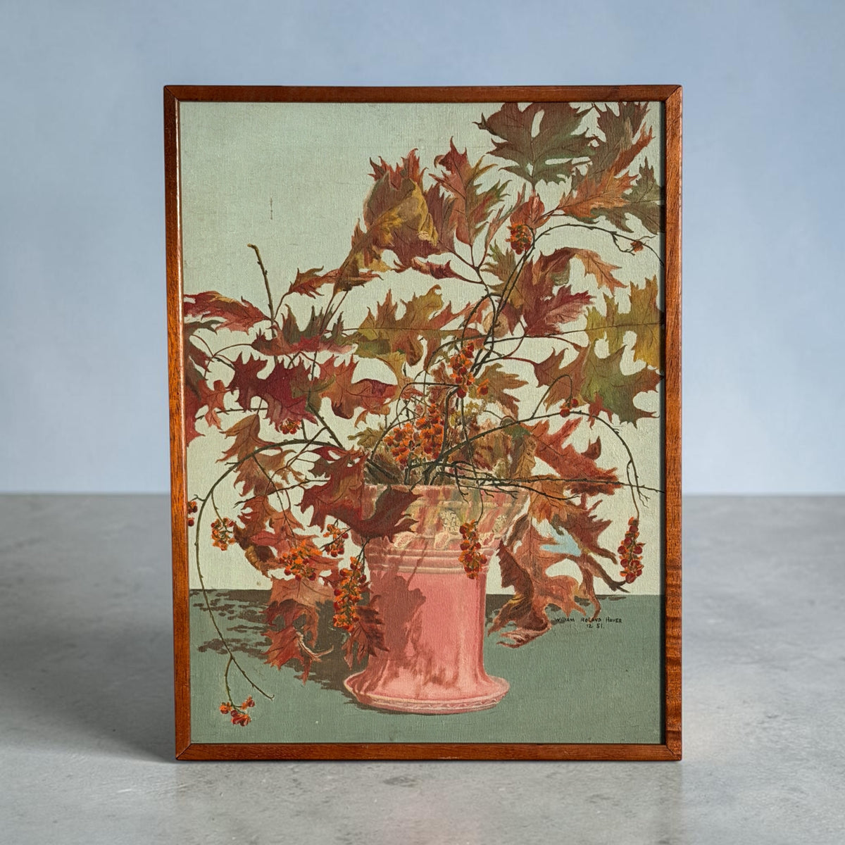1951 Still Life With Dead Plant Oil on Canvas, Signed