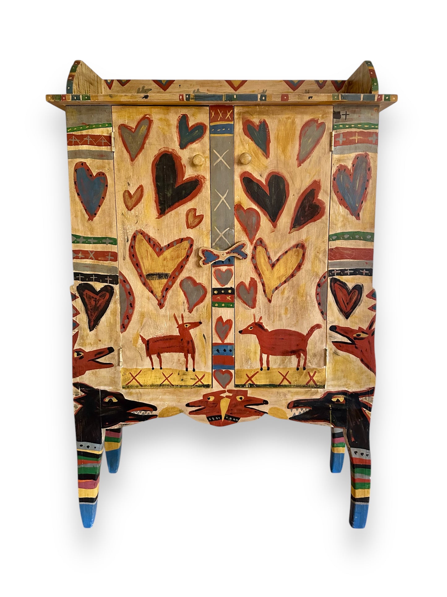 Vintage Folk Art Artist Made Cabinet