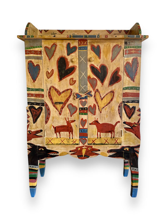 Vintage Folk Art Artist Made Cabinet