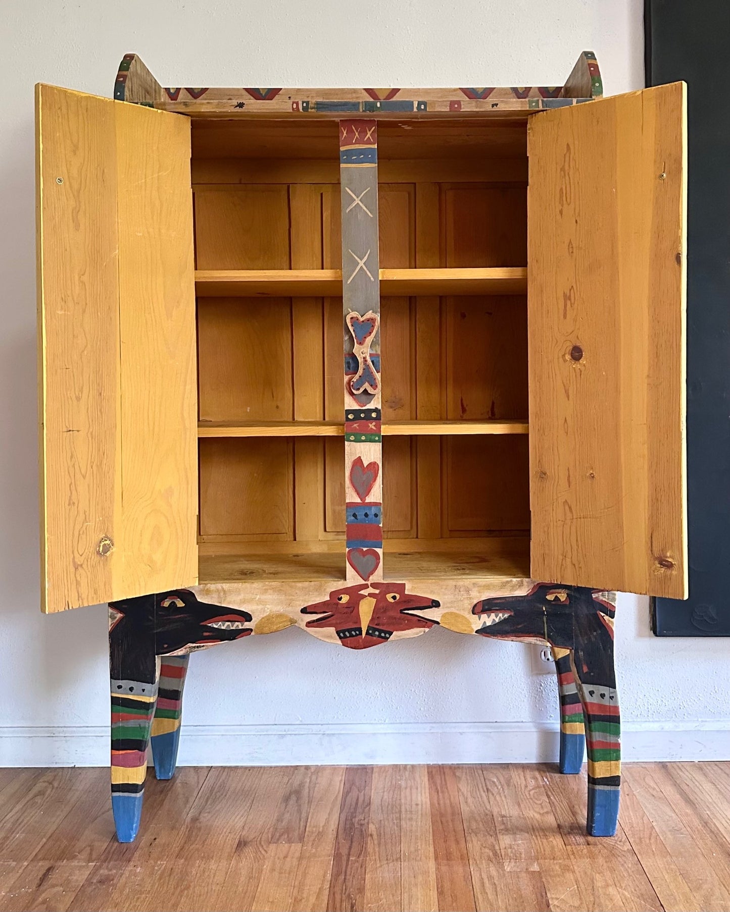 Vintage Folk Art Artist Made Cabinet