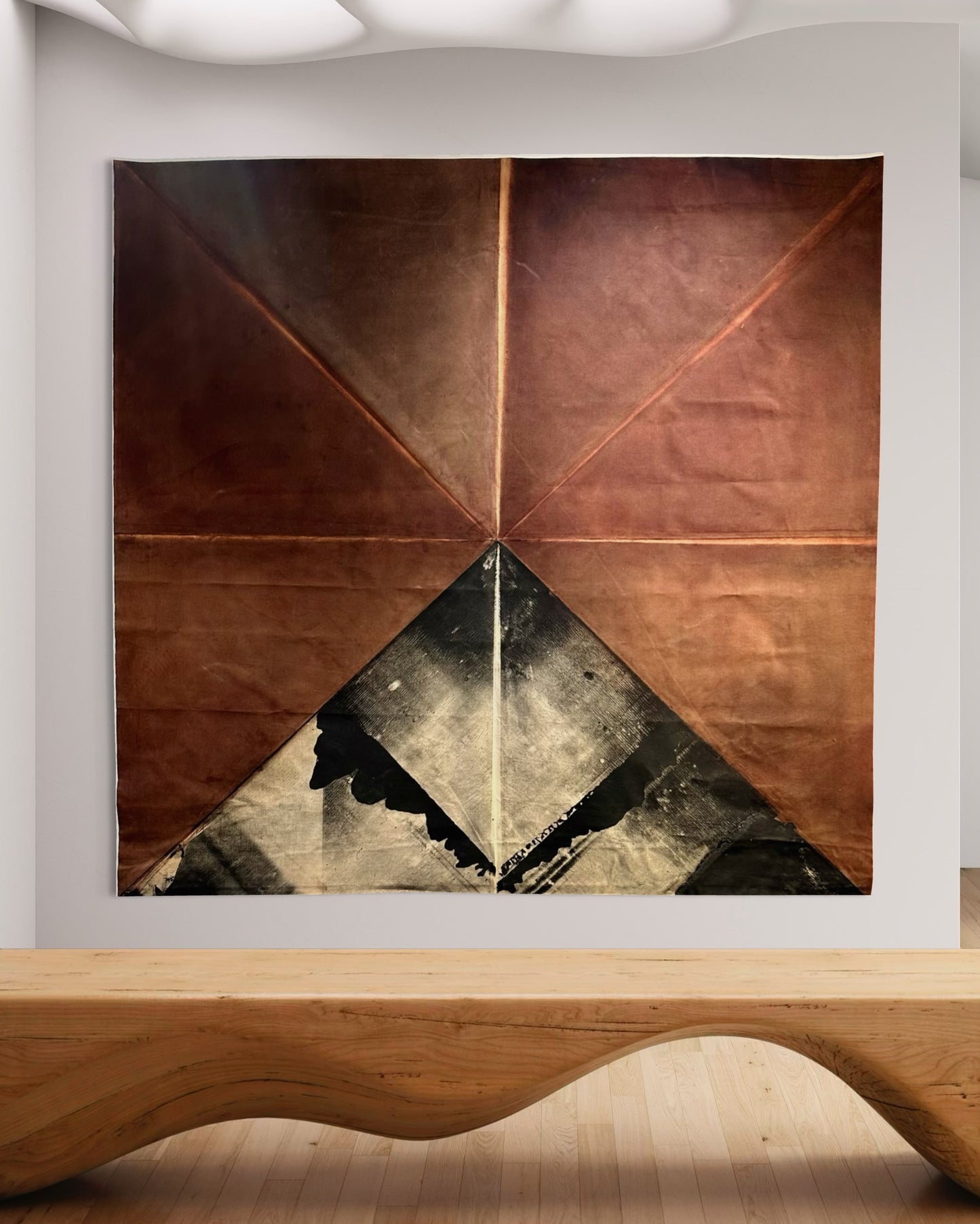 1977 Large Scale Stain Painting on Canvas, Signed